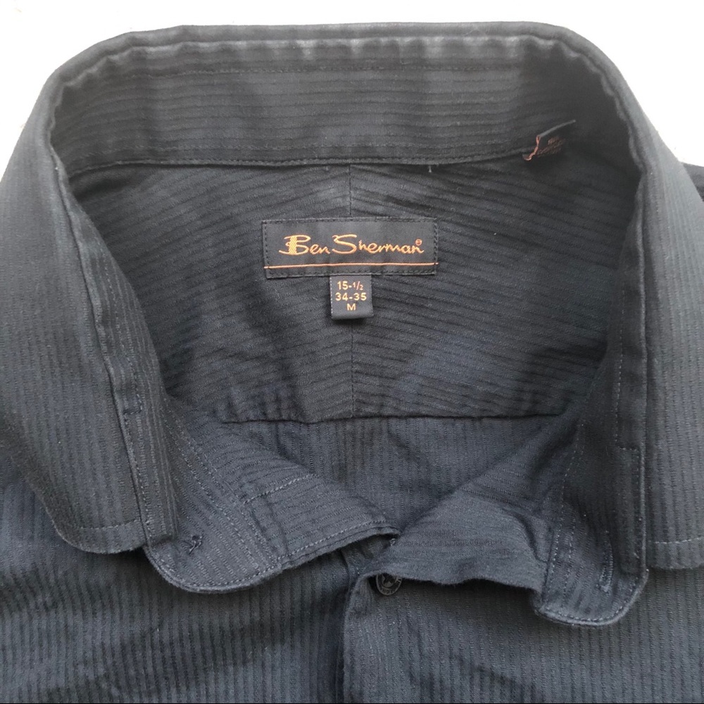 Ben Sherman Black Casual Button Dress Shirt 15.5 / 34-35 Men's Medium - Picture 14 of 14